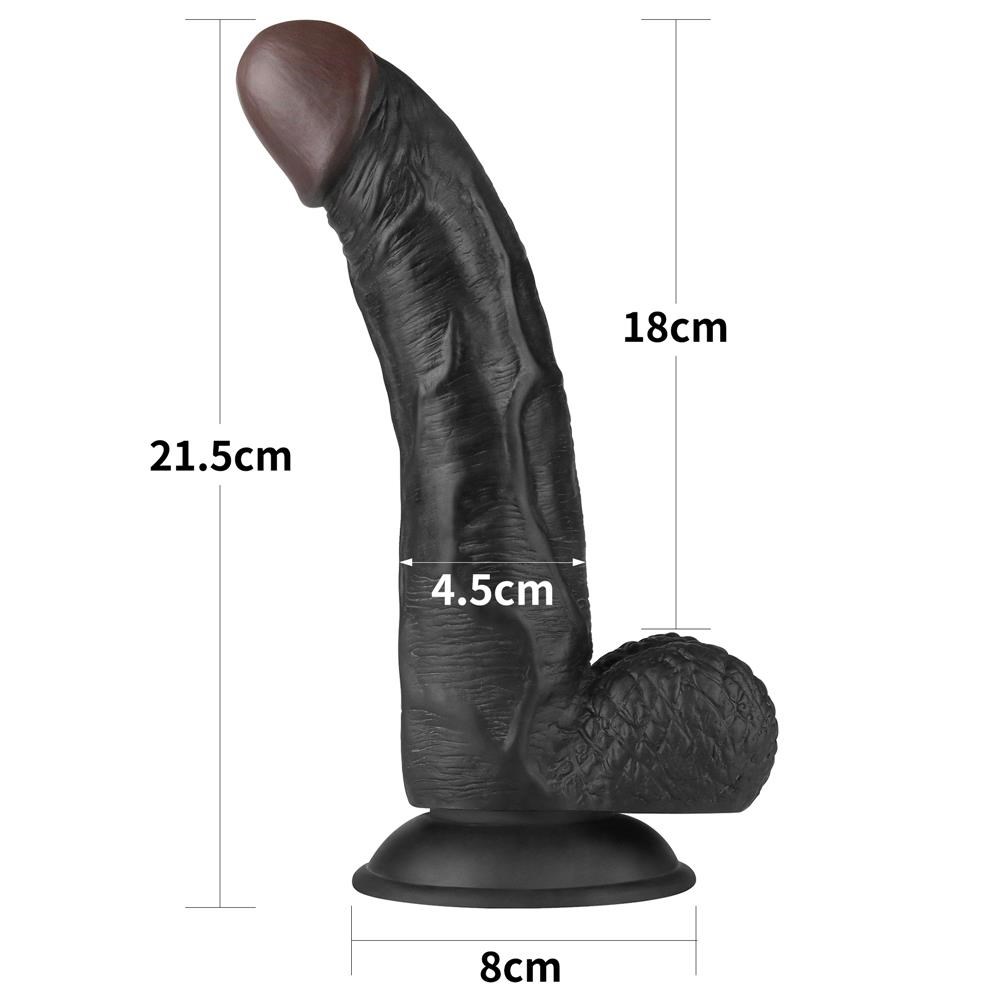 21,5 cm Belden Bağlamalı İçi Dolu Zenci Strapon Dildo