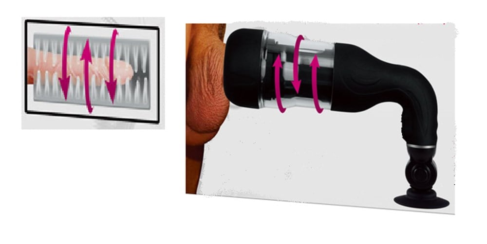 USB Şarjlı Vantuzlu Döner Başlıklı Vajina Masturbatör