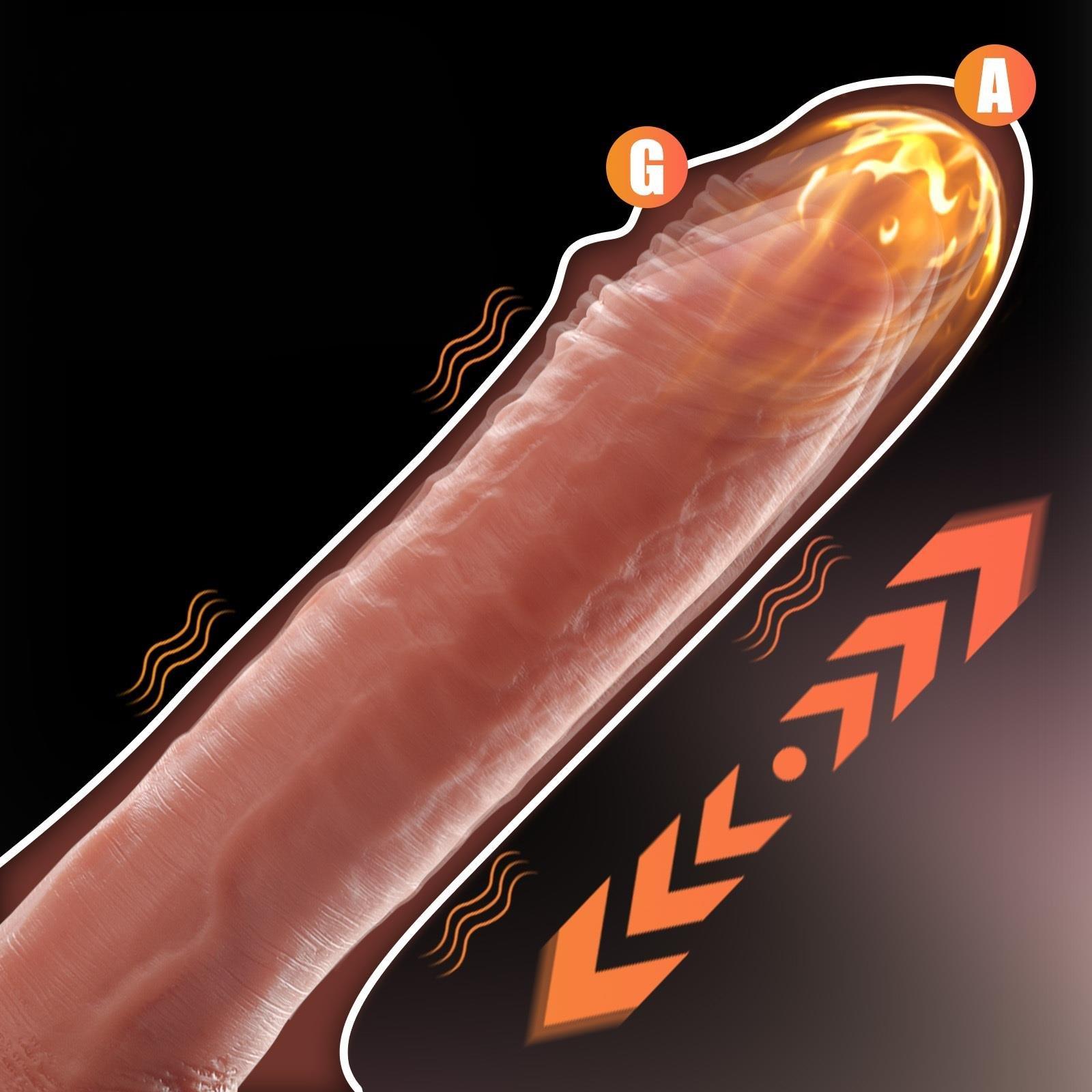 USB Manyetik Şarjlı 21,5 cm İleri Geri Hareketli Titreşimli Dildo - Marshall