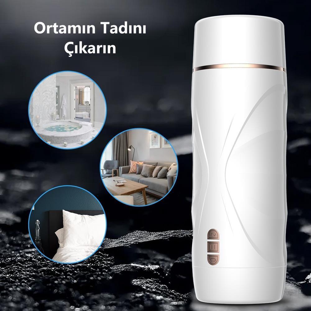 USBden Şarjlı 3 Emme ve Güçlü 7 Titreşim Fonksiyonlu Realistik Masturbatör - Riley
