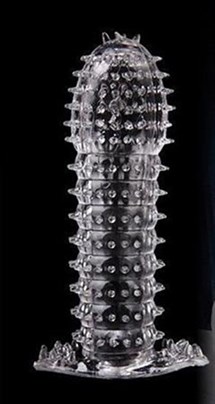 13 cm Kabartmalı Güçlü Uyarıcı Dildo Uzatmalı Penis Kılıfı