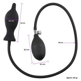 Şişebilen Pompalı Anal Plug Siyah