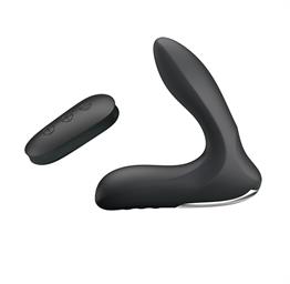 USB Şarjlı Uzaktan Kumandalı 12 Modlu Şişirilebilir Titreşimli Prostat Vibratör ve Anal Plug Siyah