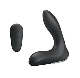USB Şarjlı Uzaktan Kumandalı 12 Modlu Şişirilebilir Titreşimli Prostat Vibratör ve Anal Plug Siyah