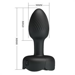 USBden Manyetik Şarjlı 10 Farklı Titreşimli 5 Led Işıklı Silikon Anal Plug - Olman