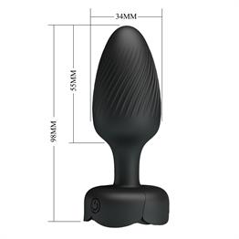 USBden Manyetik Şarjlı 10 Farklı Titreşimli 5 Led Işıklı Silikon Anal Plug - Osborn