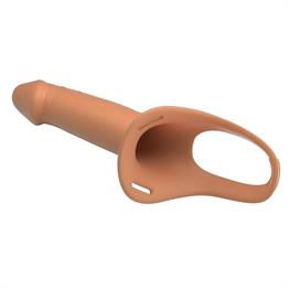 16,8 cm Belden Bağlamalı İçi Boş 4,2 cm Dolgulu Strapon Penis - Landon S