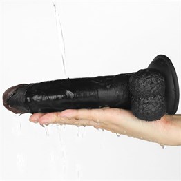21,5 cm Belden Bağlamalı İçi Dolu Zenci Strapon Dildo