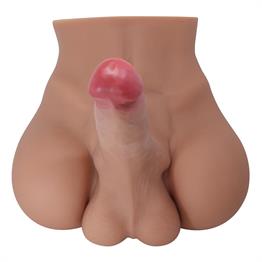 2 İşlevli Realistik 17,3 cm Penisli Anal Girişli Erkek Kalça - Rhyne