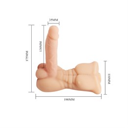 Realistik Yarım Erkek Vücut Kumandalı Penis Vibratör