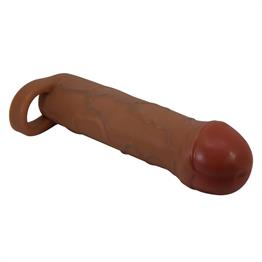 2,5 cm Dolgulu Premium Melez Rengi Silikon Penis Kılıfı - Bunion