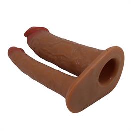 4 cm Uzatmalı Çiftli İçi Boş 17,5 cm Çatal Dildo Penis Kılıfı - Yairon