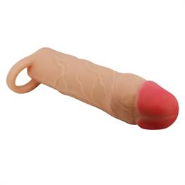 5 cm Dolgulu Premium Ten Rengi Silikon Penis Kılıfı - Hani