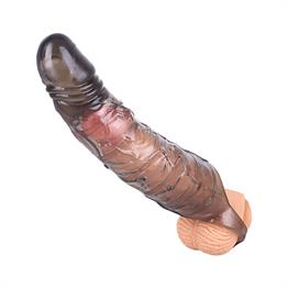 6 cm Dolgulu Zenci Realistik Penis Kılıfı