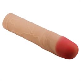7,6 cm Dolgulu Premium Ten Rengi Silikon Penis Kılıfı - Kylian