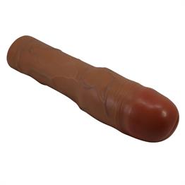 7,6 cm Dolgulu Premium Melez Rengi Silikon Penis Kılıfı - Kylian