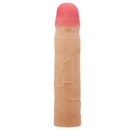 7,6 cm Dolgulu Premium Ten Rengi Silikon Penis Kılıfı - Kylian