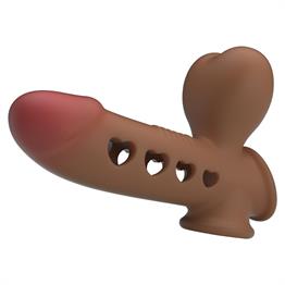 Hava Yastıklı Premium Melez Rengi Silikon Penis Kılıfı - Tyronn