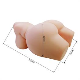 3 Boyutlu İki İşlevli Büyük Kalçalı Yarım Vücut Anal Vajinal Silikon Seksi Manken - Grace