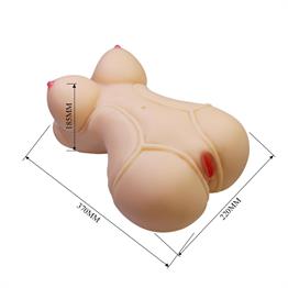 3 Boyutlu İki İşlevli Yarım Vücut Anal Vajinal Silikon Seksi Manken - Diana
