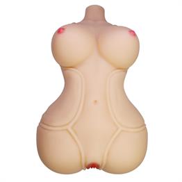 3 Boyutlu İki İşlevli Yarım Vücut Anal Vajinal Silikon Seksi Manken - Diana
