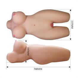 3 Boyutlu İki İşlevli Yarım Vücut Anal Vajinal Silikon Seksi Manken - Mia