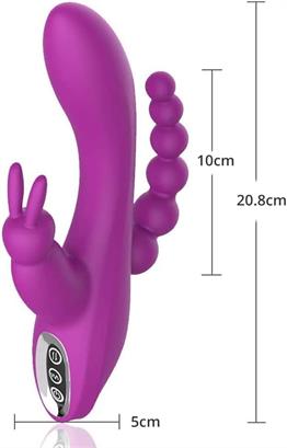 USB Şarjlı Klitoral & Anal Uyarıcılı Teknolojik Vibratör - Mor