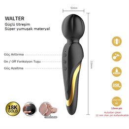 12 Parçalı 18K Altın Kaplamalı Elit Vibratör Seti - Queens Collection