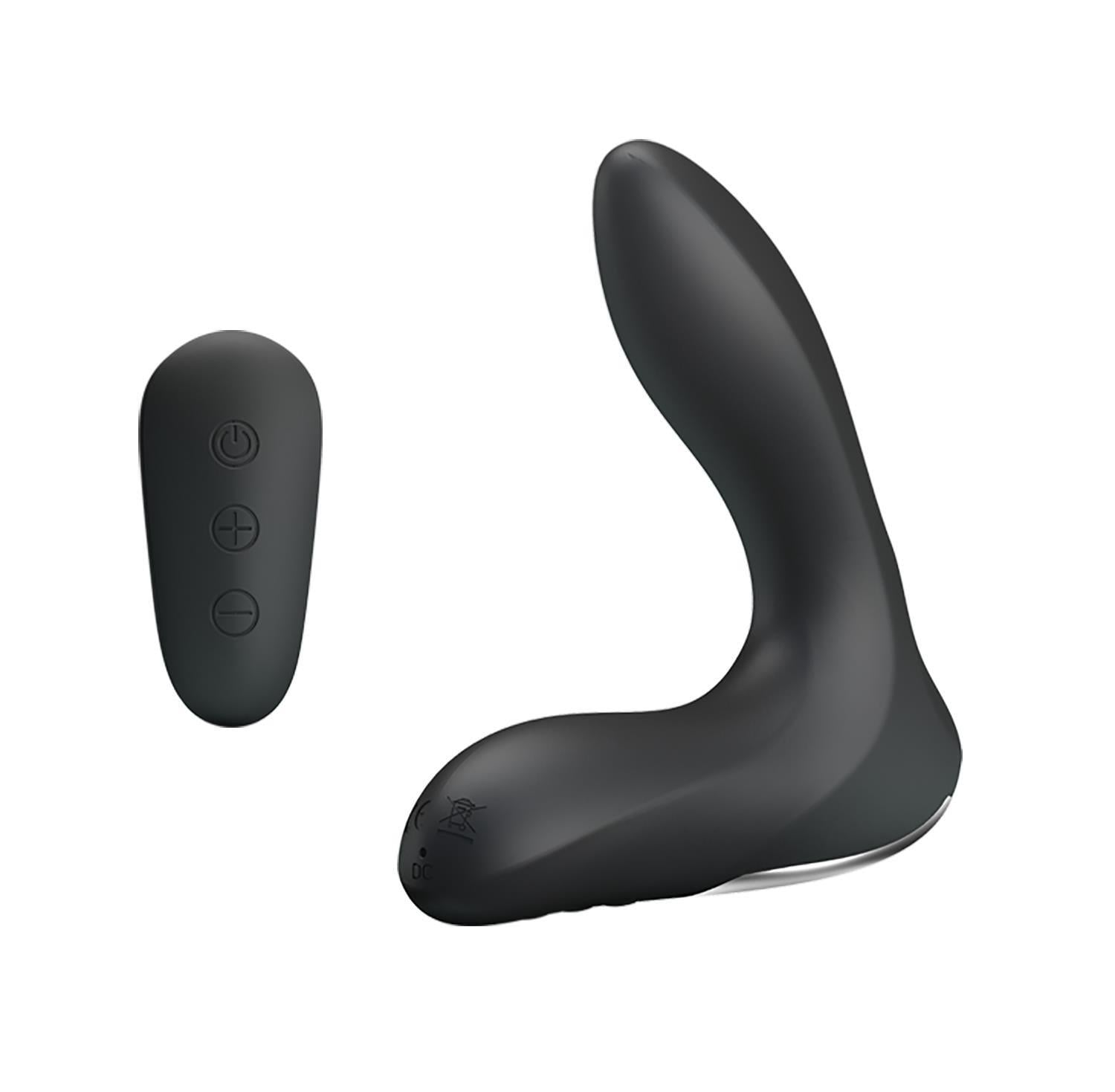USB Şarjlı Uzaktan Kumandalı 12 Modlu Şişirilebilir Titreşimli Prostat Vibratör ve Anal Plug Siyah