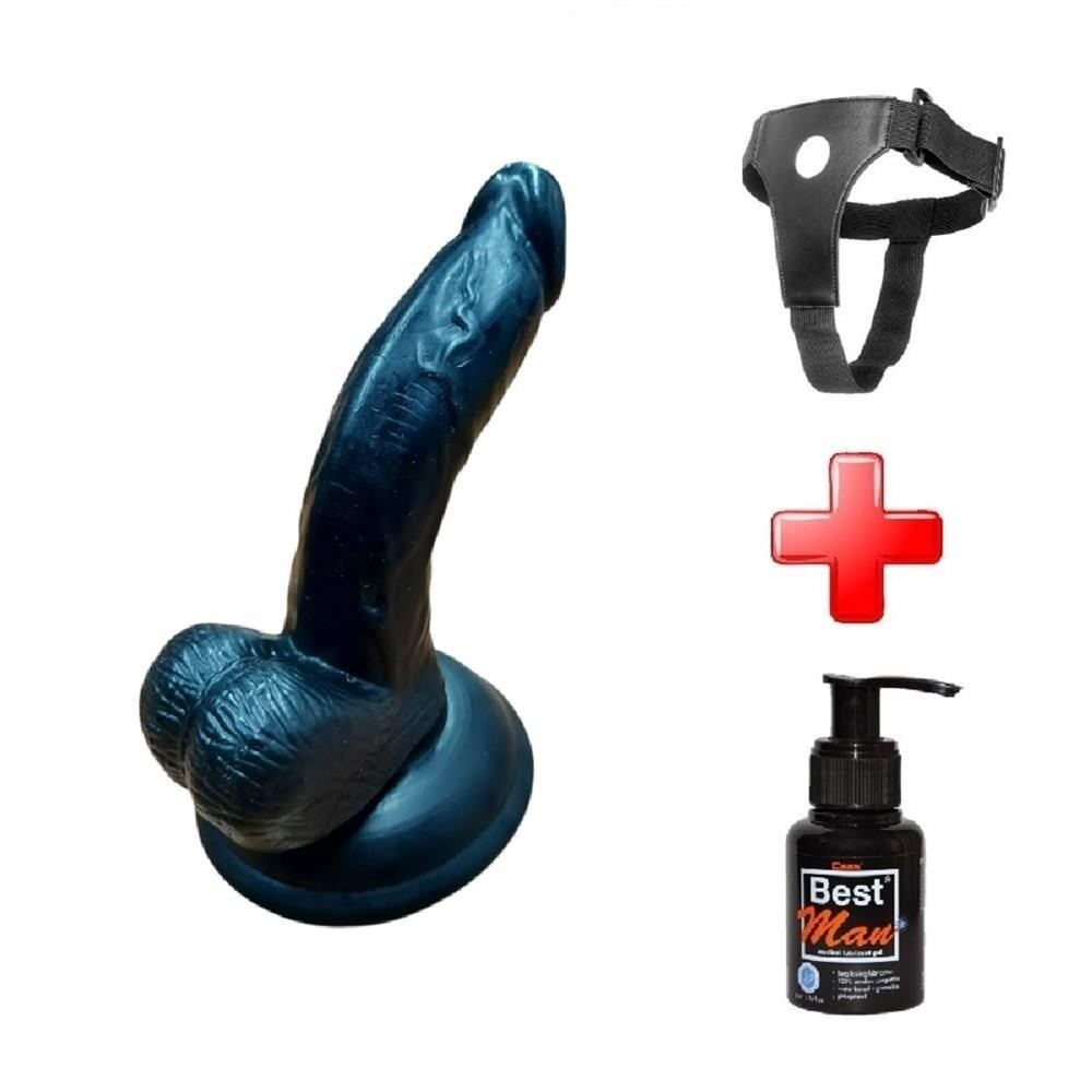 13 cm Belden Bağlamalı Realistik Zenci Dildo Penis