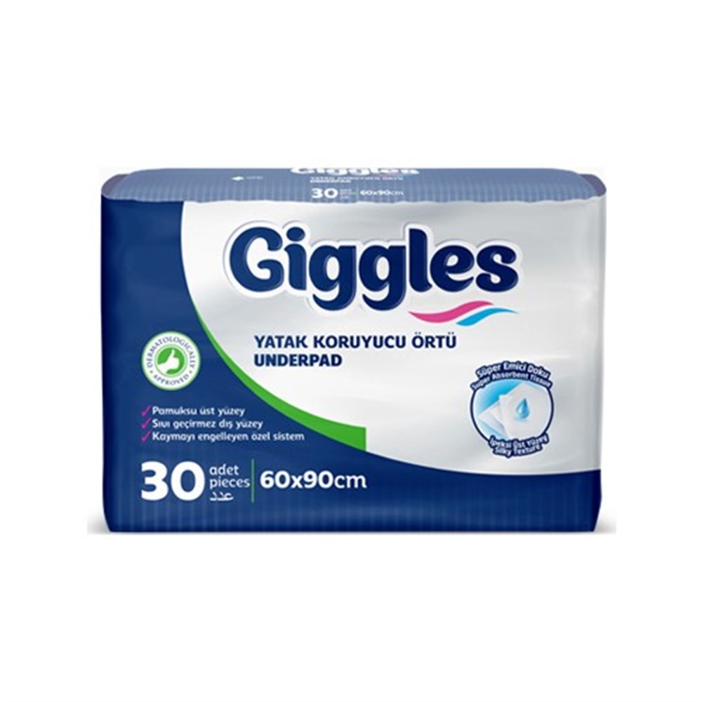 HASTA UNDER PAD GİGGLES 60X90  30'LU EKO
