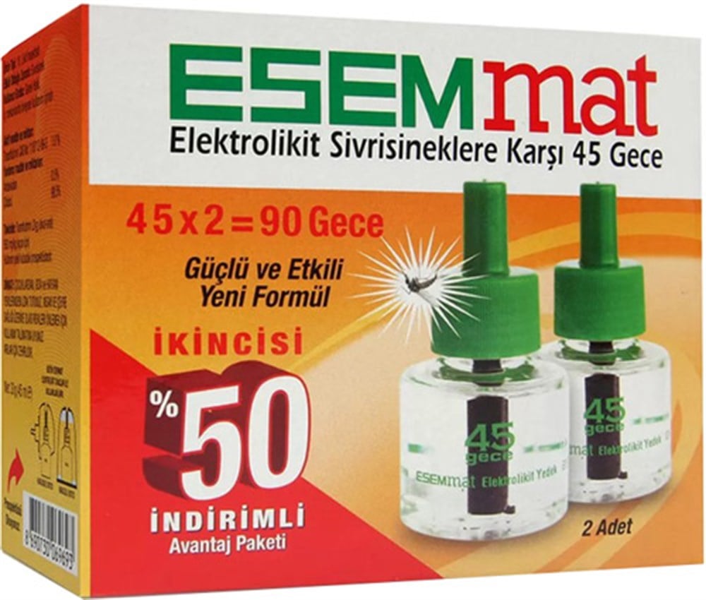 ESEMMAT ELEKTROLİKİT YEDEK 45 GECE 2'Lİ PAKET