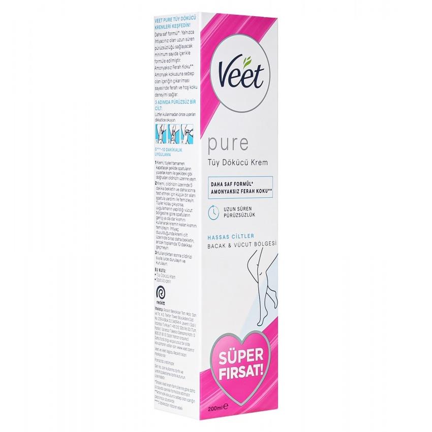 VEET TÜY DÖKÜCÜ KREM PURE HASSAS CİLTLER 200 ML.
