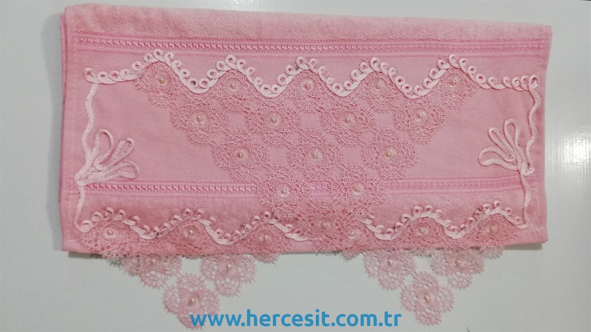 Eray Tekstil Dantelli Kadife El Havlusu