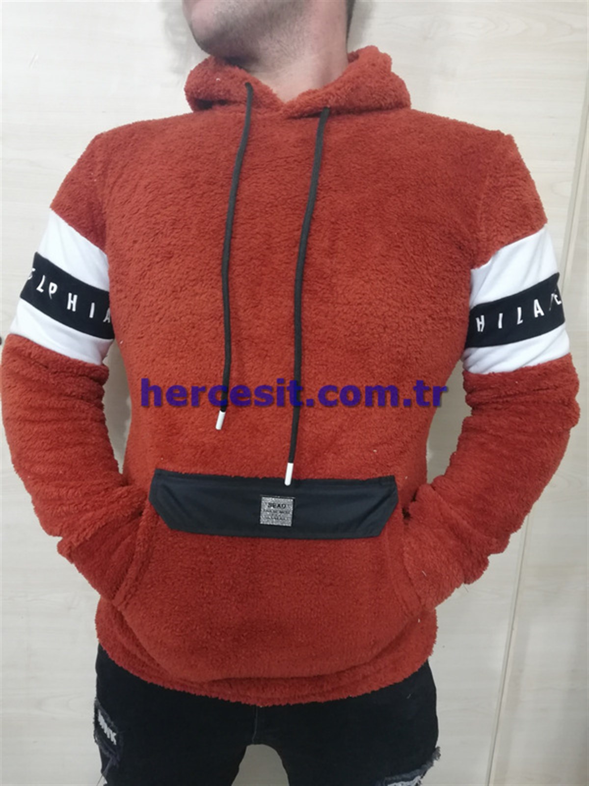 Kapşonlu Peluş Sweat