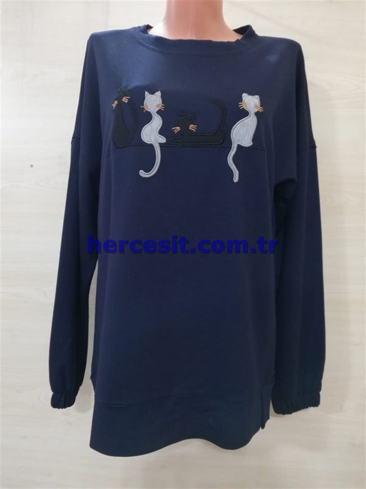 Lasente Kedi Baskılı Sweat