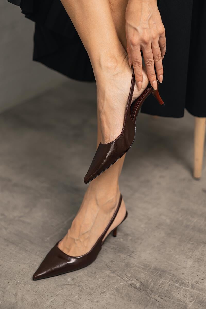 Bordo 5 cm Topuk Kadın Ayakkabı Miss