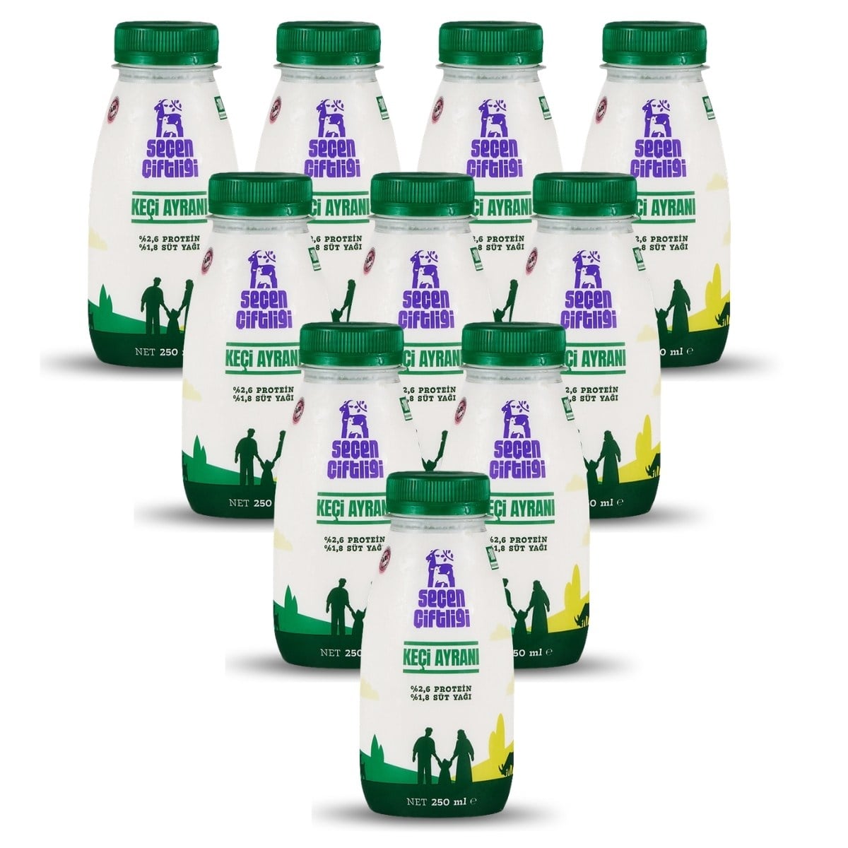 10''lu Paket - Tam Yağlı Keçi Ayranı 250 ml
