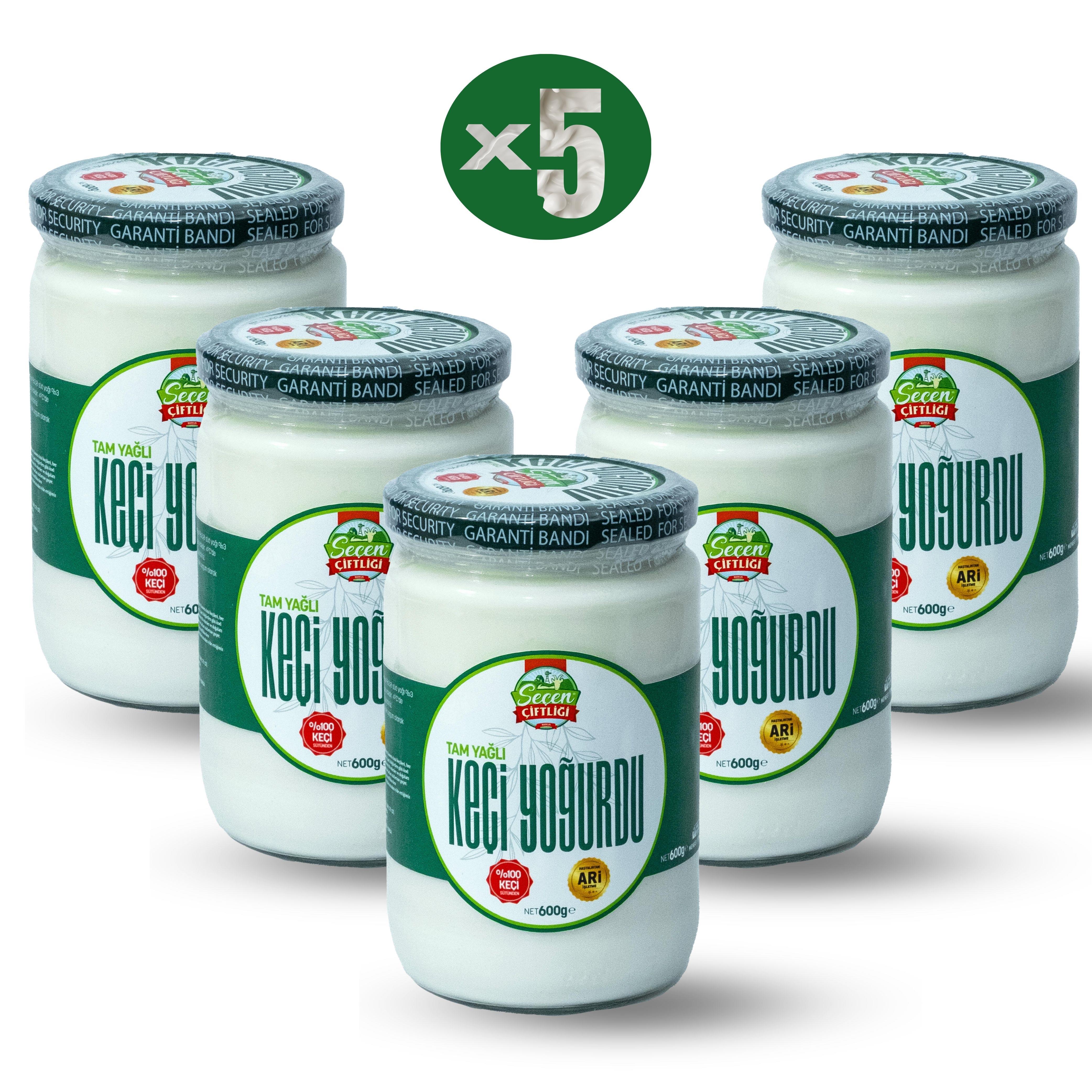 5'li Yoğurd Paketi - Tam Yağ. Keçi Yoğurdu 600 g x 5 adet