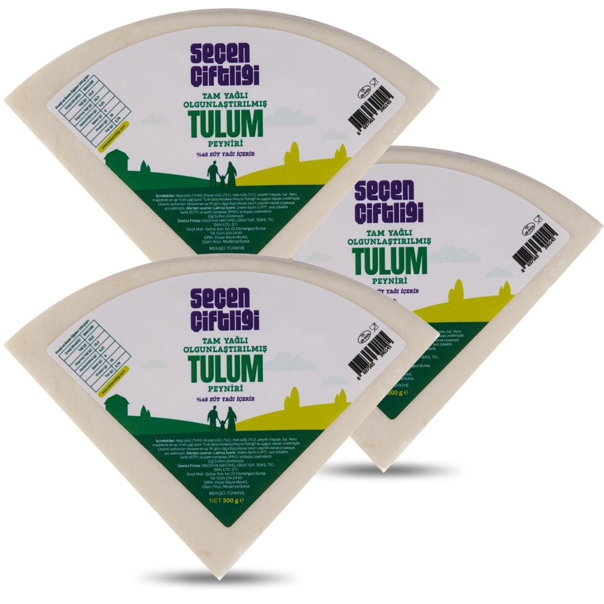 3'LÜ PAKET - TAM YAĞ. OLG. TULUM PEYNİRİ 3 x 300 g