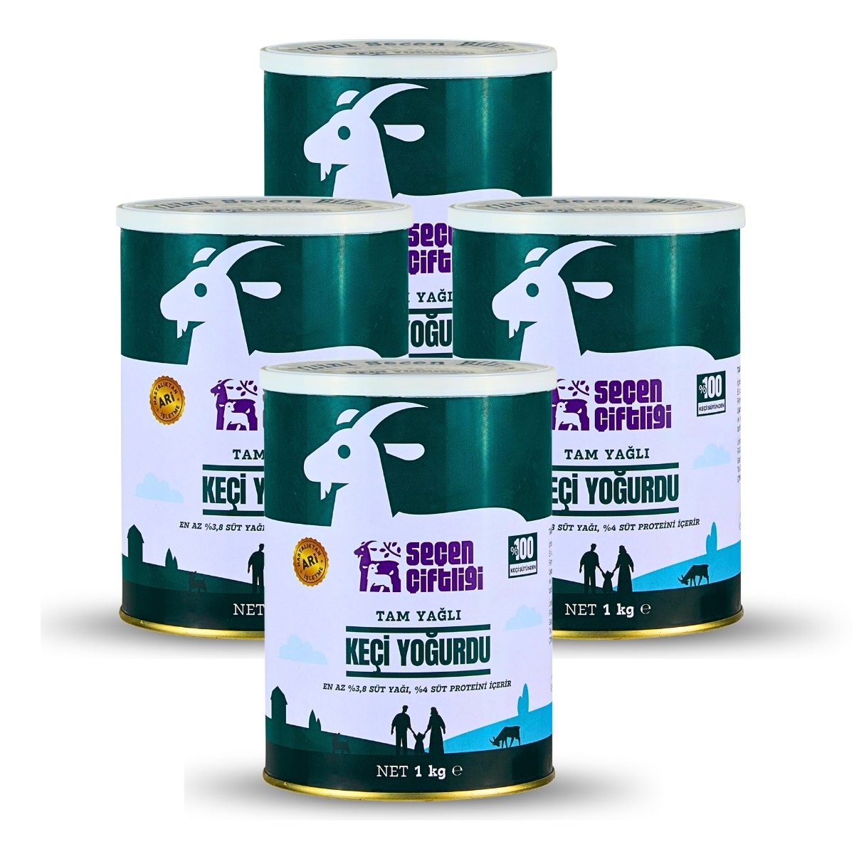 Keçi Yoğurdu Tam Yağlı (1 Kg) - 4 Adet