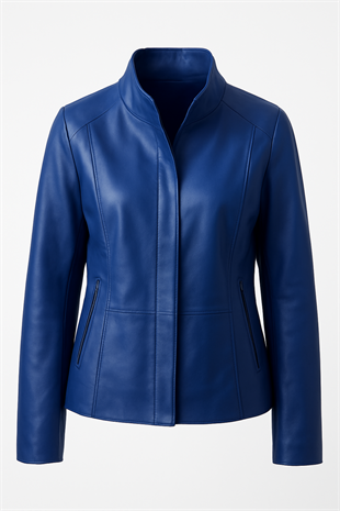 Kadın Parlement Hakim Yaka Hakiki Deri Casual Slim Ceket