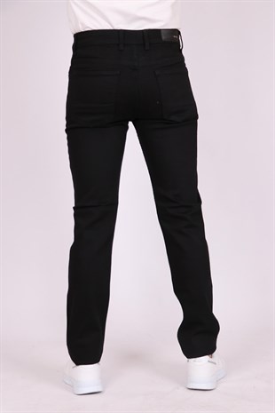 Erkek Siyah Slim Fit Dar Kesim Pamuk Denim Esnek Jean Kot Pantolon