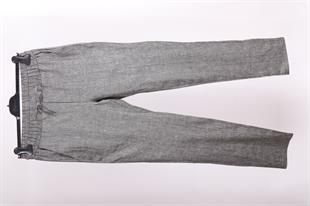 PANTOLONErkek Gri Yandan Cepli Beli Lastikli Bağcıklı  Keten Jogger PantolonACLASSICS