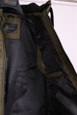 Yeşil Çıkartılabilir Kapüşonlu Su Geçirmez Unisex Şişme Yelek