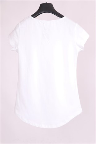 Siyah Beyaz Bisiklet Yaka Cep Detaylı Yarım Kollu Slim Fit Pamuk 2li Paket T-Shirt