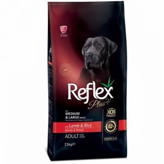 Reflex Plus Orta ve Büyük Irk Kuzulu Pirinçli Köpek Maması  15 kg-mamayolda