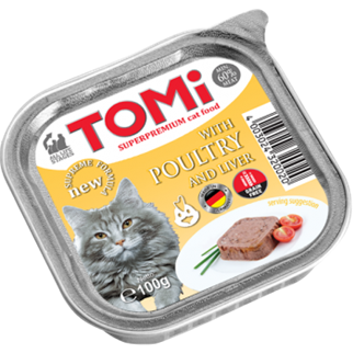 Tomi Kanatlı Ve Kaz Ciğerli Pate Kedi Yaş Maması 100gr-mamayolda