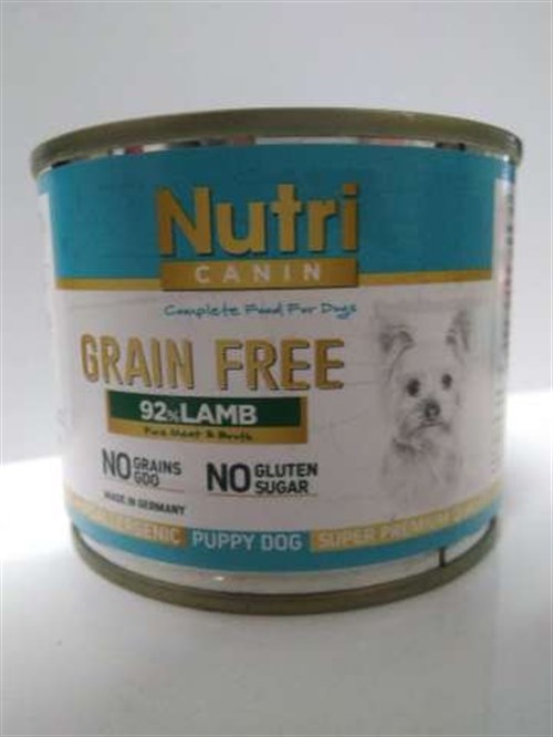 Nutri Canin Hypo-Allergenic Kuzu Etli Tahılsız Şekersiz Yavru Köpek Konservesi 200gr-mamayolda