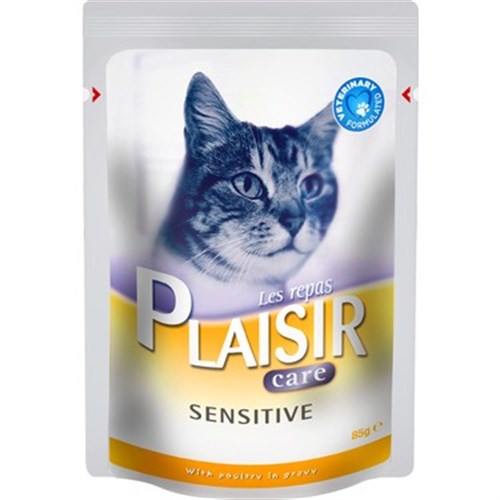 Plaisir Care Sensitive Pouch Hassas Kediler için Tavuklu Yetişkin Kedi Konservesi 85gr-mamayolda